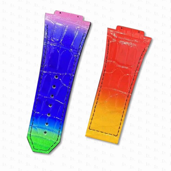 Hublot-Big-Bang-Rainbow-leather-watch-band-Lining Orange calfskin Water resistant Anti-sweat