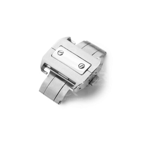Replacement double-folded deployment watch buckle for Cartier Santos 100 clasp