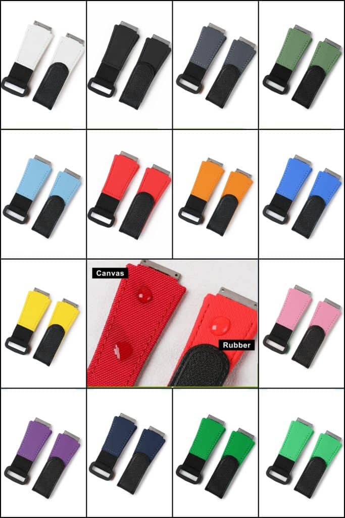Richard Mille Replacement Strap White Black Gray Olive Green Ice Blue Red Orange Yellow Pink Purple Dark Blue Green Rubber Velcro watch band for sale