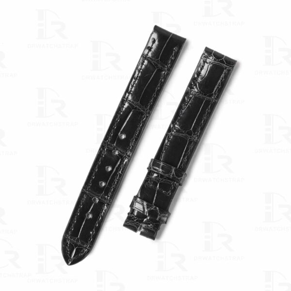 Custom alligator leather strap for Cartier Must Colisée watch band (black, dark blue...)