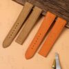 Genuine leather handmade quickswitch Epsom orange leather replacement Cartier de santos strap and watch band for Medium 35mm Large 40mm