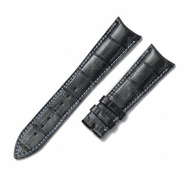 Custom alligator crocodile curved end links Audemars Piguet leather strap replacement Black bands with multi colors and sizes online for sale 20mm 22mm 24mm