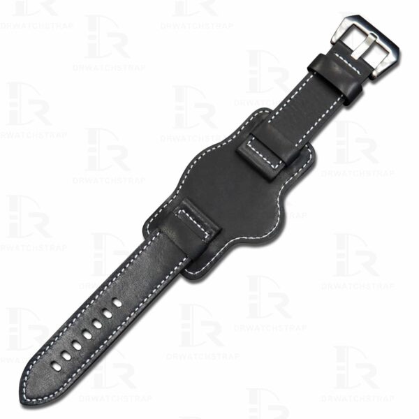 Genuine best OEM aftermarket handmade black Panerai suede calfskin leather watch bund Strap and watch band replacement for Panerai Luminor Radiomir luxury watches from DR Watchstrap - Shop the premium calf leather watch straps and watchbands online at a low price