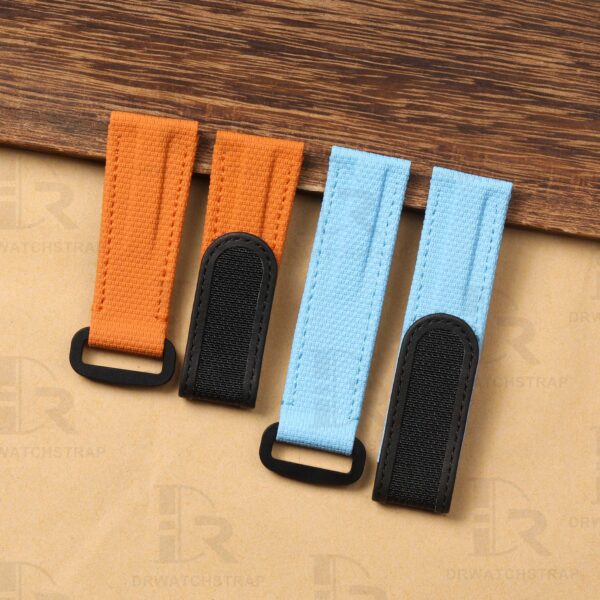 Buy Custom Canvas pattern rubber velcro watch strap replacement for Rolex Omega band