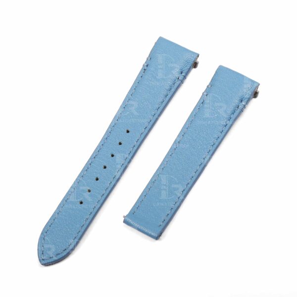 Buy custom New Cartier Santos Ice Blue leather watch strap 19mm 21mm replacement watch strap