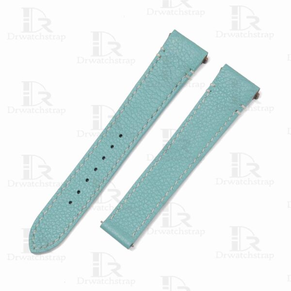 Buy custom New Cartier Santos Tiffany Blue leather watch strap 19mm 21mm replacement watch strap