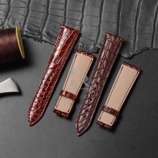 Buy Custom Brown Round scale American Alligator leather watch band replacement for Breguet (2)
