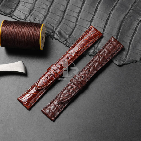 Buy Custom Brown Round scale American Alligator leather watch band replacement for Breguet (1)