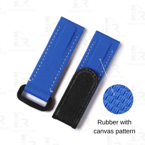 Custom Canvas pattern rubber velcro watch strap replacement for Rolex Omega band (2)