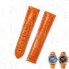 Custom genuine alligator orange leather watch strap replacement for Omega Seamaster luxury watch Genuine orange alligator leather watch strap