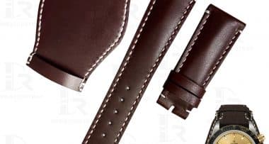 Custom handmade brown leather bund strap and watch band replacement for Tudor Black Bay 58 41 GMT Heritage as well as Rolex watches, Paul Newman Daytona, Omega Speedmaster, Oris, Seiko, Breitling