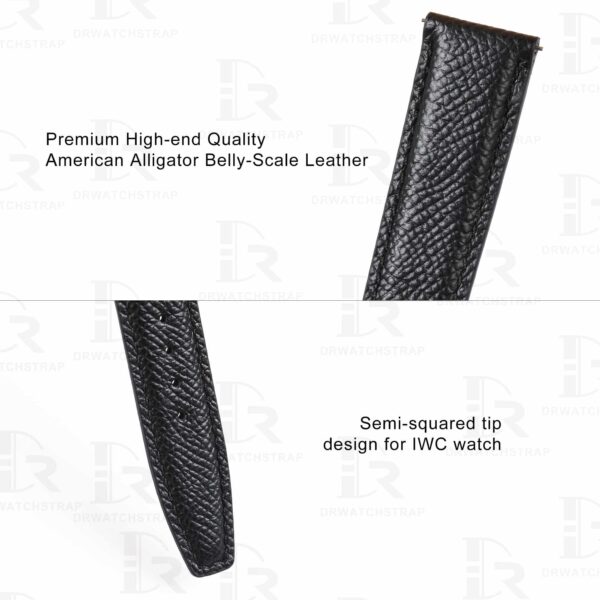 Custom handmade watch band for IWC espom leather watch strap (3) Custom handmade black Epsom leather watch band and strap replacement for IWC Big Pilot Top Gun 20mm 21mm 22mm