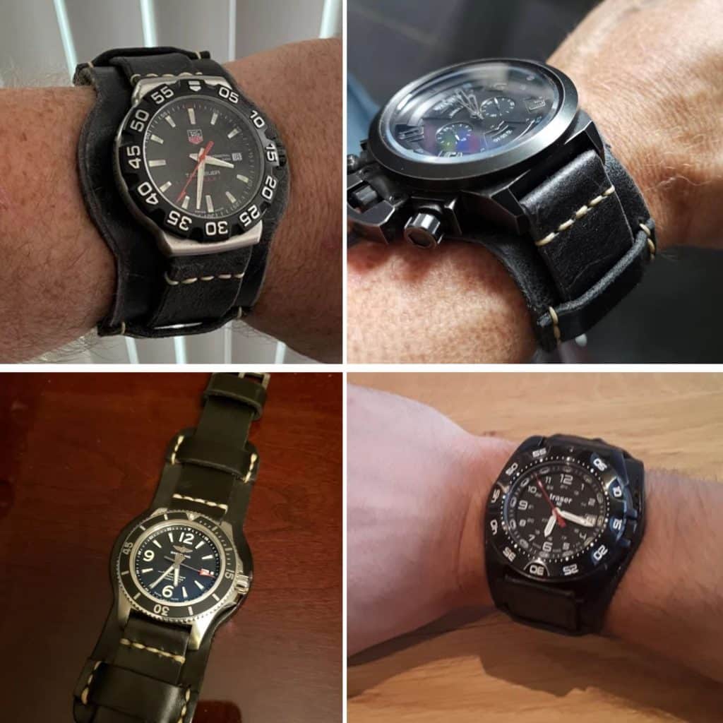 Custom leather watch strap alligator grain Rolex Bund band leather bund for Rolex, Omega, Tudor, Oris, Daytona, Hamilton and more