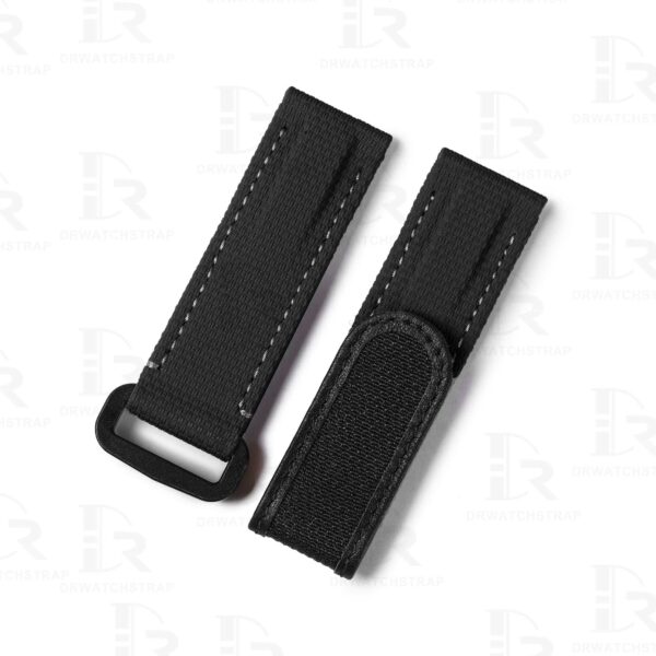 Custom canvas black replacement velcro rubber watch strap and watch band 20mm 21mm 22mm for Rolex, Blancpain, Omega