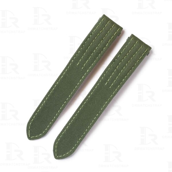 Custom replacement oliver green canvas nylon watchbands for Cartier Roadster straps