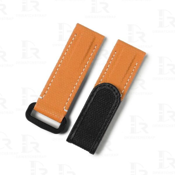 Custom canvas orange replacement velcro rubber watch strap and watch band 20mm 21mm 22mm for Rolex, Blancpain, Omega