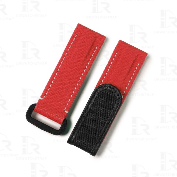 Custom canvas red replacement velcro rubber watch strap and watch band 20mm 21mm 22mm for Rolex, Blancpain, Omega