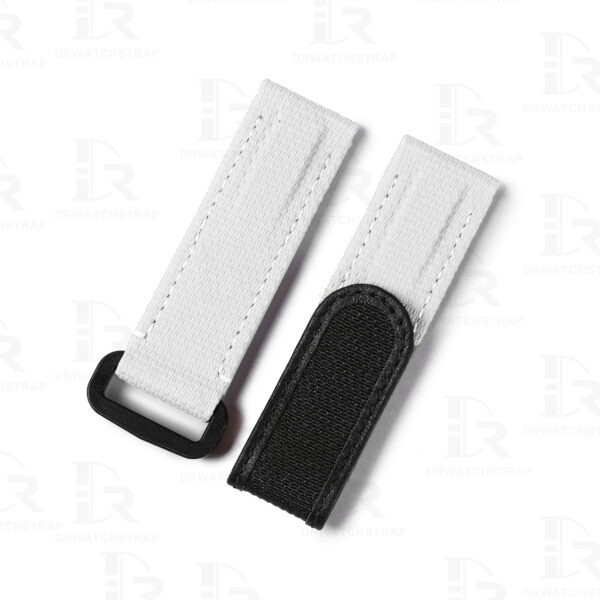 Custom canvas white replacement velcro rubber watch strap and watch band 20mm 21mm 22mm for Rolex, Blancpain, Omega