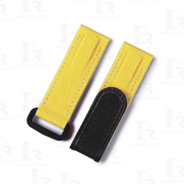Custom canvas yellow replacement velcro rubber watch strap and watch band 20mm 21mm 22mm for Rolex, Blancpain, Omega