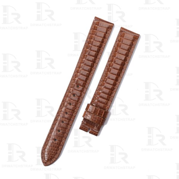 Handmade Brown Lizard leather strap fit for Cartier Tank pin buckle