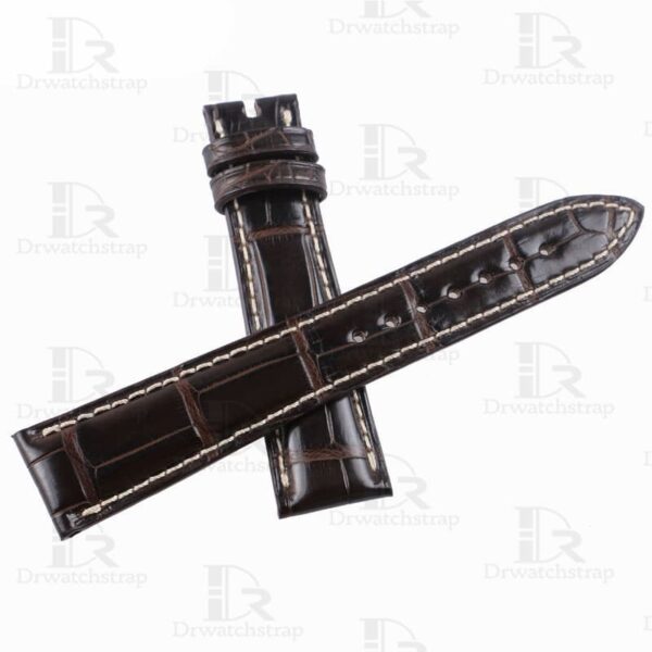 Handmade alligator watchbands for Vacheron Constantin Malta black leather strap Customized (3)