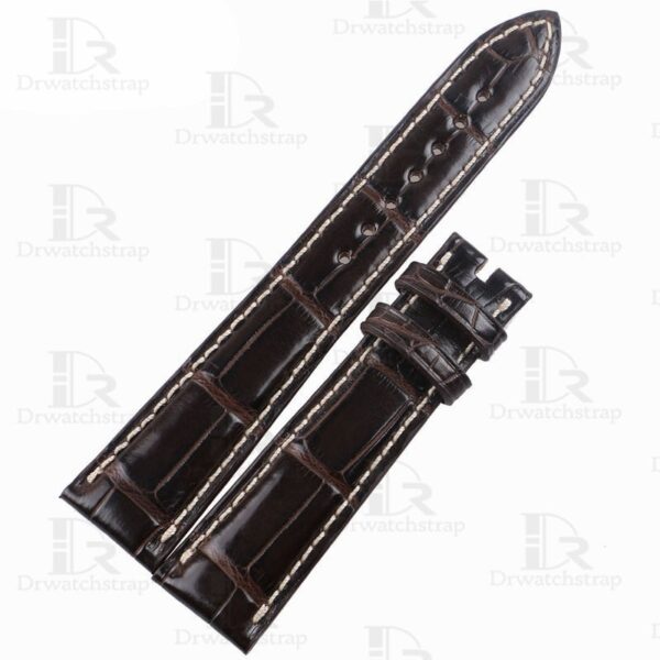 Handmade alligator watchbands for Vacheron Constantin Malta black leather strap Customized (5)