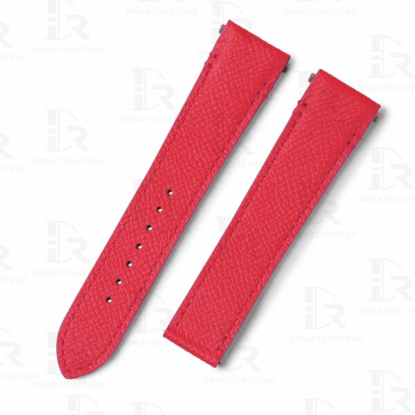 Replacement Rose red Cartier santos strap epsom leather quickswitch watch band