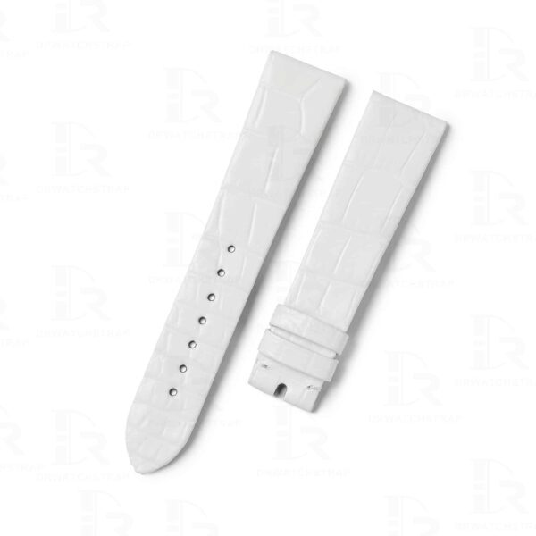 Genuine best quality alligator crocodile white Belly-scale replacement leather watch band and strap for Rolex celline old model ladies men watches online - OEM handmade leather straps and watch bands for sale at a low price