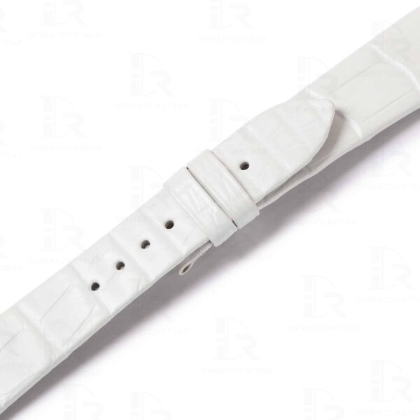 Genuine best quality alligator crocodile white Belly-scale replacement leather watch band and strap for Rolex celline old model ladies men watches online - OEM handmade leather straps and watch bands for sale at a low price