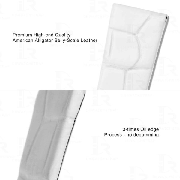 Genuine best quality alligator crocodile white Belly-scale replacement leather watch band and strap for Rolex celline old model ladies men watches online - OEM handmade leather straps and watch bands for sale at a low price