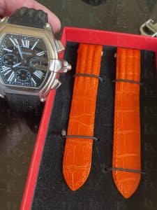 Buy custom Cartier Roadster Yellow leather watch straps 15.5mm 19mm 20mm handmade for sale