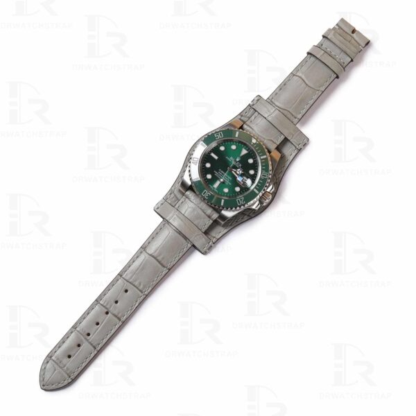 custom leather watch strap alligator grain Rolex Bund Strap