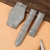 Custom genuine gray calf leather alligator grain 20mm Rolex Bund leather watch band and strap replacement for Rolex, Omega, Tudor, Oris, Daytona, Hamilton