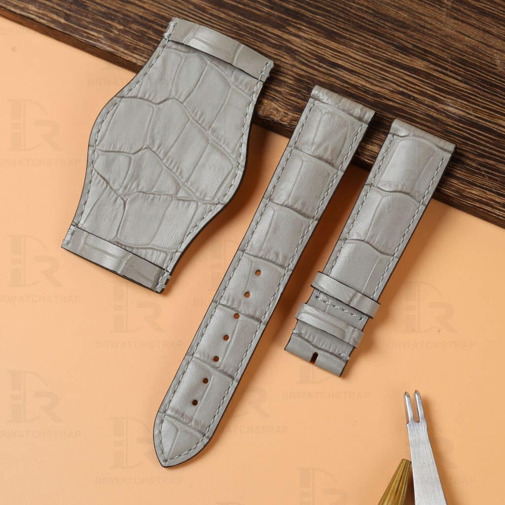 custom leather watch strap alligator grain Rolex Bund band leather bund for Rolex, Omega, Tudor, Oris, Daytona, Hamilton and more