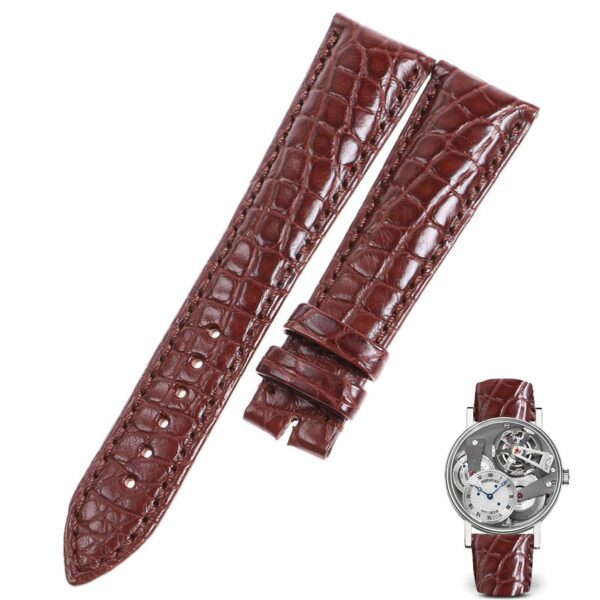 custom handmade brown Breguet leather watch strap