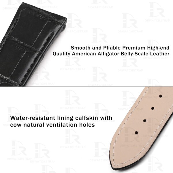 Buy Custom Girard Perregaux VINTAGE 1945 Black leather watch strap 22mm 24mm 26mm handmade for watch band