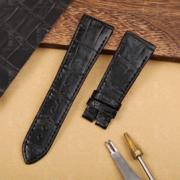 Buy Custom Girard Perregaux VINTAGE 1945 Black leather watch strap 22mm 24mm 26mm handmade for watch straps (1)