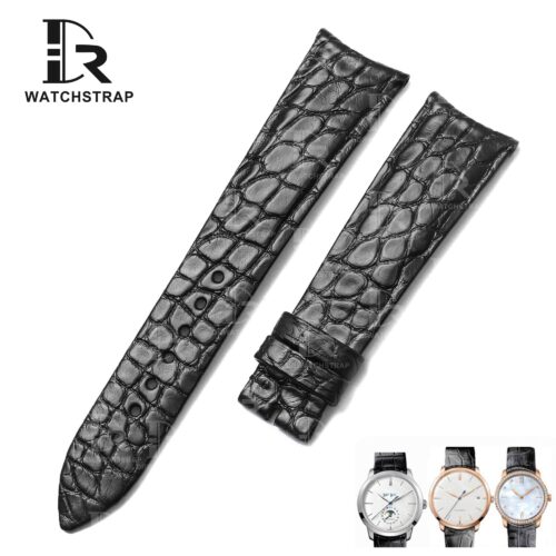 Buy Custom curved end replacement alligator leather watch strap for Girard Perregaux 1966 luxury watch