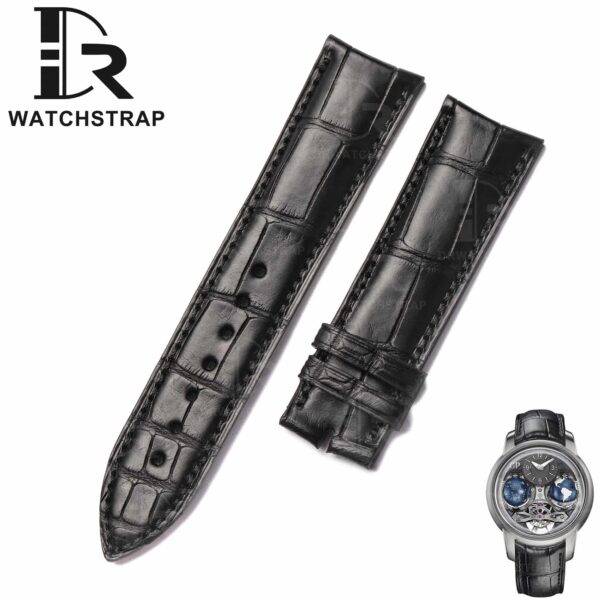 Buy custom Girard Perregaux World Time Series 49870 Black leather Watch band 20mm 21mm 22mm (1)