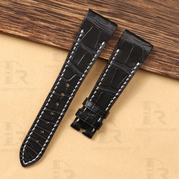 Buy custom Girard perregaux vintage 1945 Black Watch Strap white stitching (1)