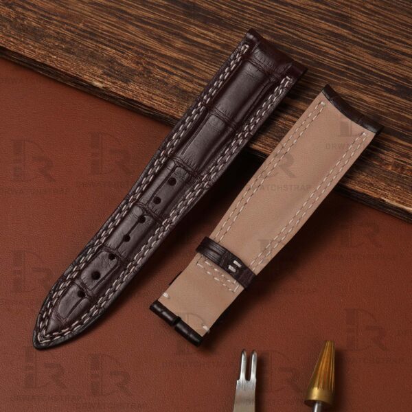 Buy custom Jaeger LeCoultre Master Compressor Brown lecoultre watch straps 21mm handmade for sale