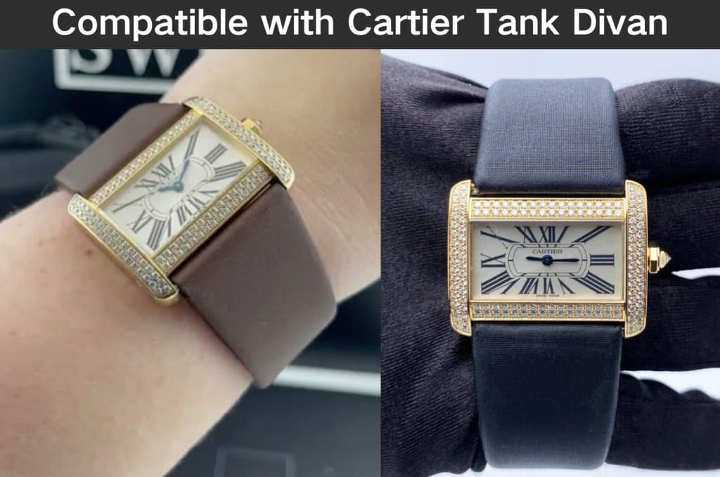 Cartier Tank Divan watch band satin leather strap color reference