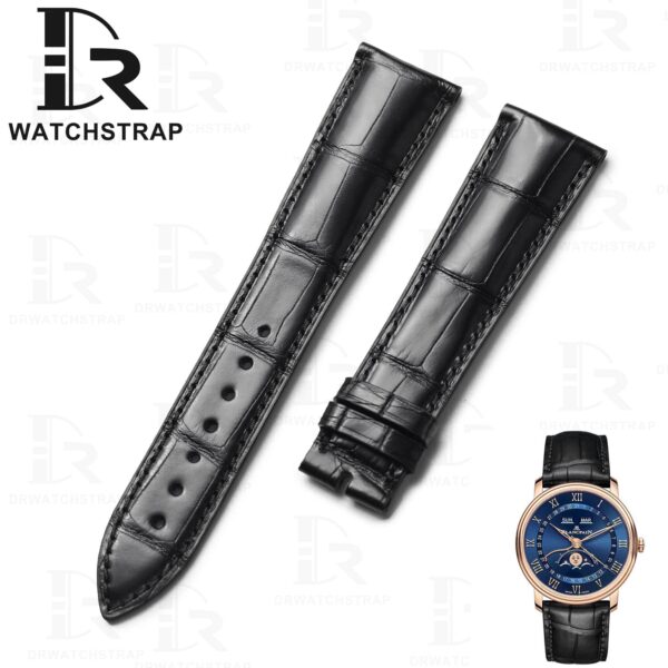 Custom handmade best quality replacement alligator leather watchbands for Blancpain Villeret 6654 6838 straps