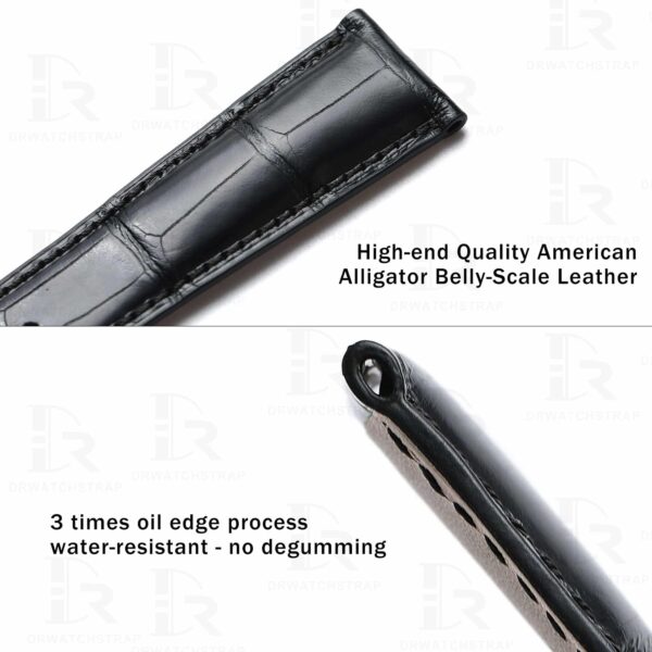 Genuin Belly-scale leather and 3 times oil edge