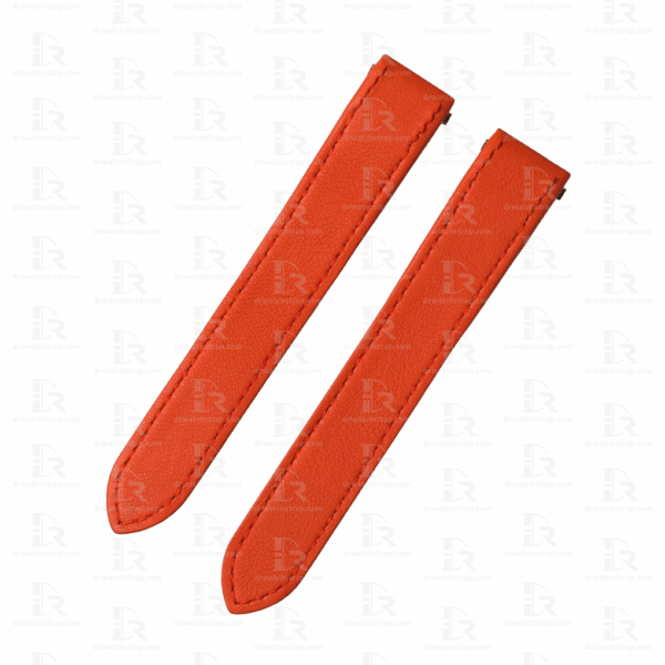 Custom Orange calfskin leather watch strap replacement for Cartier Roadster Quickswitch 15.5mm 19mm 20mm band