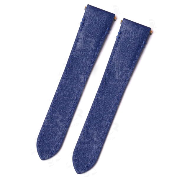 Genuine best quality calfskin material handmade Dark Blue leather watch strap and watch band replacement for Cartier Roadster Chronograph, XL, 2510, GMT 19mm 20mm mens and women's watches with Quickswitch system for sale - Shop the Quick release premium calf leather straps and watch bands from DR Watchstrap online at a low price