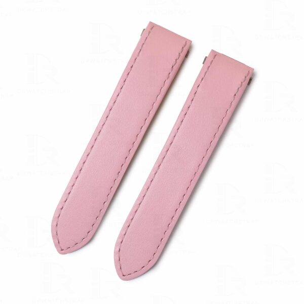 Genuine best quality calfskin material handmade Pink leather watch strap and watch band replacement for Cartier Roadster Chronograph, XL, 2510, GMT 19mm 20mm mens and women's watches with Quickswitch system for sale - Shop the Quick release premium calf leather straps and watch bands from DR Watchstrap online at a low price