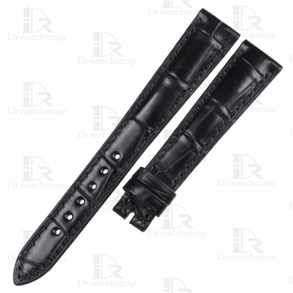 buy custom Blancpain Moonphase 6102/3663 Black leather watch strap 15mm 18mm for sale