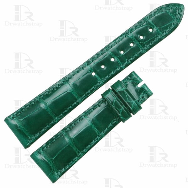 Green alligator leather material