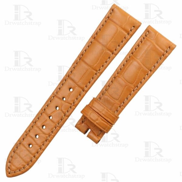 Orange alligator leather material